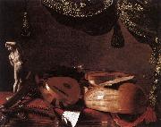 BASCHENIS, Evaristo Still-Life with Musical Instruments and a Small Classical Statue  www Norge oil painting reproduction